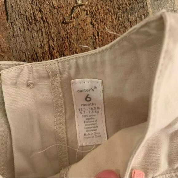 Carters baby girl tank dress in tan with embroidered flowers -6M - Picture 5 of 6